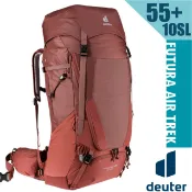 【Deuter】女 款登山背包-網架式55+10SL FUTURA AIR TREK自助旅行背包_岩漿紅_3402221