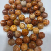藝戴晶城 珊瑚玉 珊瑚玉化石 菊花玉 散珠 9mm~12mm
