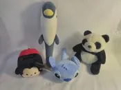 (A73)二手絨布娃娃~史迪奇 熊貓 米妮 小海豚~四隻合售~