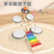 【手提琴專區】跨境兒童木質多功能架子鼓敲琴風鈴打擊樂器音樂啟蒙早教益智玩具