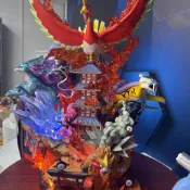 寶貝精靈 三聖獸 鳳王 雷公 水君 場景 雕像 高約39公分 炎帝水君神獸雷公 公仔　
