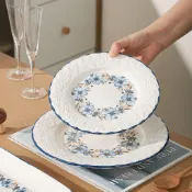 Miya｜法式復古風藍雀語花卉系列餐具碗盤子釉下彩西餐草帽碗沙拉甜品盤