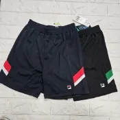 降價。145-165A.台灣製造FILA品牌百貨公司正櫃夏天吸濕排汗機能布材質運動彈性短褲4410