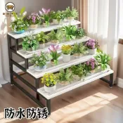 錦盛實木家居 花架 階梯花架 落地花架 室內花架 盆栽多肉綠蘿簡約花架陽臺室內庭院加粗防水防銹花架落地多層階梯免運 可開發票 工廠直銷 全館折扣 j559
