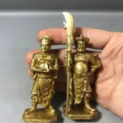爆款熱賣&免運&仿古銅關公神像銅坐春秋關公站關平周倉擺件武財神小號關聖帝君