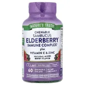 【iHerb】Nature's Truth, 黑接骨木果機體抵抗復合物 + 維生素 C 和鋅，天然混合漿果，60 片咀嚼片