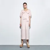【iROO】澎袖結飾洋裝