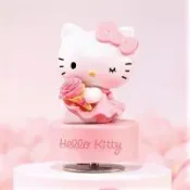【JARLL 讚爾藝術】Hello Kitty 粉玫瑰 音樂盒(官方授權) KT22072 生日 紀念日 告白 結婚禮物 情人節