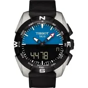 【TISSOT 天梭】T-TOUCH鈦 太陽能觸控錶-藍/45mm 開學禮 送禮 推薦(T0914204604100)