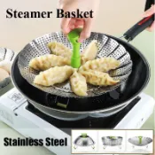 Stainless Steel Food Steamer Basket Fruit Vegetable Cooker M