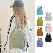 【Colorful Fox】日系百搭素面防水簡約後背包 雙肩包(灰/粉/橘/紫/藍/綠/黑)