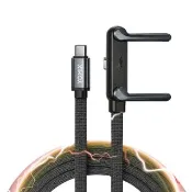 【YOMIX 優迷】Type-C PD240W快充折疊支架磁吸收納編織充電線1.5M(筆電/手機/平板通用/極速閃充/追劇支架)