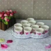 協貿國際日用品生活館 歐式杯子蛋糕盤子 心形婚慶布丁托盤 鐵藝生日宴會甜品臺點心平盤