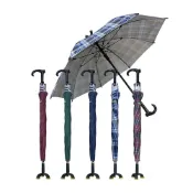 (店+)【Fullicon護立康】防滑三腳休閒傘 (MS002)-深藍/深綠/深紅/藍格/紅格