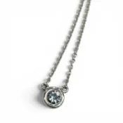 【DOKODEMO】全新 ★ TIFFANY&Co. Tiffany Elsa Peretti 顏色 by the YardAquamarine吊墜 AG925 0.13克拉項鍊 銀藍色 總重1.84克 女士款 附贈盒子和防塵袋