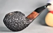 [老娘雜貨舖]- 無落款(0309-02)瘤狀雕刻石楠木煙斗/菸斗-優質漂亮-全新特價