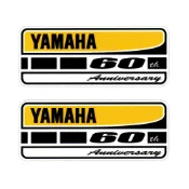 【Pit Line Design】YAMAHA山葉60周年 黃色方格2入組_高階鑄造膜料機車汽車貼紙  賽車同等級彩貼