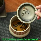 （可開發票）【免運可開統編】錦灰堆手繪建水茶洗家用陶瓷茶渣缸茶水缸茶具配件廢水桶水盂水洗（滿額免運）