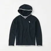 美國百分百【Abercrombie & Fitch】帽T 連帽 AF 長袖 上衣 麋鹿 深藍 男 女 S號 青年版 I646