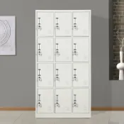 和風選集 【鋼製帶鎖】更衣櫃 鐵皮櫃 置物櫃 儲物櫃 掛衣櫃 12門設計 員工櫃 浴室櫃 宿舍櫃 家用收納 防潮防鏽 附鎖匙