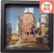 城市系列-新加坡魚尾獅 2023年 薩摩亞 鑲琺瑯硬 20分 紀念銅