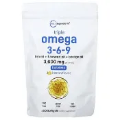 【iHerb】Micro Ingredients, Triple Omega 3-6-9, Lemon, 300 Softgels