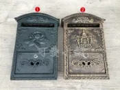 台中☆可愛小舖傢飾☆歐式古典鄉村風全鑄鐵製立體玫瑰造型質感古銅金色信箱post郵筒信件防水居家裝飾佈置入厝送禮郵件