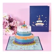 Paper Play 萬用卡片-3D立體祝賀蛋糕造型卡片 生日卡片 感恩卡片 祝福卡片(3D卡片 立體卡片)