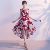 宴會晚禮服 新娘敬酒服 前短後長韓版公主裙 音樂節鋼琴才藝表演 伴娘禮服 年會主持人 舞台走秀 名媛酒會 修身性感洋裝