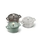 【STAUB】圓形琺瑯鑄鐵鍋10cm雙鍋組(德國雙人牌集團官方直營)