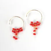 Rouge Corail 薩丁尼亞紅珊瑚圓圈耳環