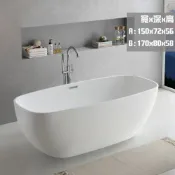 (店+)【CERAX 洗樂適】橢圓形壓克力獨立浴缸 浴室泡澡浴缸一體成形無縫隙 耐重 150CM 170CM (BT6-109)
