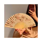 (店+)Iman臻緻生活新中式古風海棠摺疊小扇子女夏天國風漢服拍照隨身攜帶摺扇
