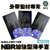 (店+)【盒作社】NBR紫色手套(盒裝款)加強版/塑膠手套/清潔手套/防油手套/萬用手套/S/M/L/三種尺寸/一盒100入