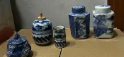 古瓷堂日本回流瓷器 平安春峰手繪青花茶葉罐 日本名家傳統工藝 陶瓷茶罐茶倉 收藏級
