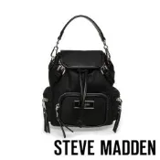 STEVE MADDEN-多口袋機能尼龍束口翻蓋後背包BDRIFT-N-黑色