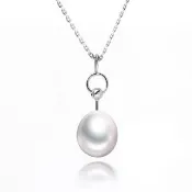 【D&D JEWELRY】心之圓點天然珍珠項鍊  925銀