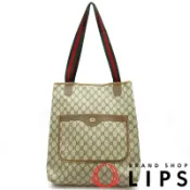 【DOKODEMO】二手 Gucci Old Gucci Sherry 系列 PVC 女士手提包，米色/烏木色