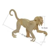 木製立體拼圖 猴子 動物 立體拼圖 動物立體塗鴉拼圖 益智 手工拼插 DIY木製 拼圖 積木模型