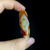阿卡紅 金剛六眼天珠 / 西藏天珠 DIYdiy 配件 佛教神明 天然瑪瑙礦石 特殊圖騰 藏傳宗教
