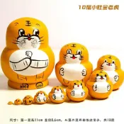 【優選・金選】俄羅斯套娃10層進口正品椴木風乾手繪手工品禮物擺件桃心 俄羅斯娃娃 套娃 俄羅斯套娃 兒童玩具