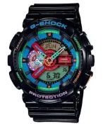 【馳行潮品館】G-SHOCK CASIO 卡西歐秋冬狂五彩跳色黑底色雙顯運動腕錶 型號：GA-110MC-1A