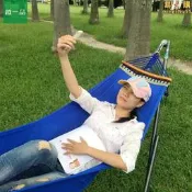 吊床 摺疊支架吊床 月亮吊床 越南進口 免安裝 室內戶外兩用 單雙人吊網床 附支架 露營野餐休閒 承重升級