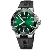 Oris豪利時 Aquis 時間之海潛水300米日期機械錶-綠水鬼/43.5mm 開學季禮物