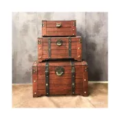 (店+)免運 仿古帶鎖 寶箱 復古木箱子 藏寶箱  創意收納箱 裝飾 道具 陳列箱包裝 收納盒 木箱 攝影道具 首飾盒 復古木盒