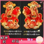 【可開票】-「2026新品」馬年生肖門貼 好運來 財神到 新年裝飾品 春節立體門貼裝飾品 卡通大門貼年畫門幅貼紙