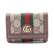【DOKODEMO】【二手】Gucci Ophidia GG Supreme 三折皮夾 644334 米色/ブラウン皮革 女士款