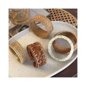(店+)波西米亞復古編織藤編開口手鐲小衆個性港風手環高級感設計手飾女
