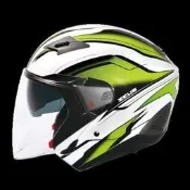 免運☆小齊安全帽☆ ZEUS ZS-611E/611 TT10 白綠 內藏墨片 半罩安全帽