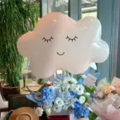 【漢堡派對】微笑白雲朵鋁膜氣球 流蘇造型鋁箔氣球批發派對裝飾氣球週年慶生日佈置 派對佈置 生日氣球 派對氣球